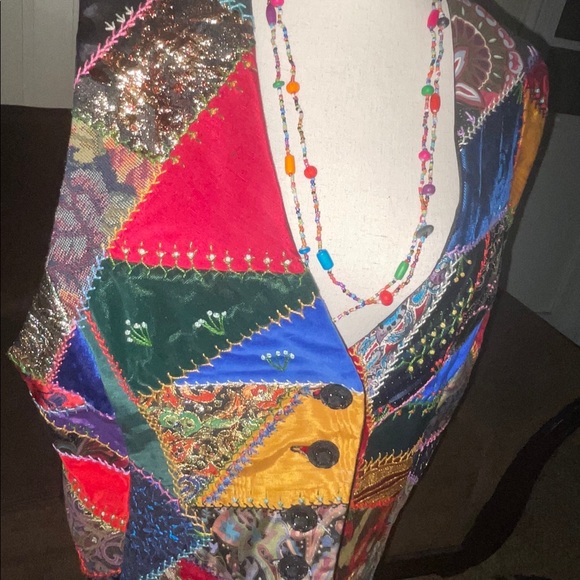 Crazy Horse Collection • Large •Multi-Colors • Patches • Hippy • Geometric •Vest - Picture 10 of 16